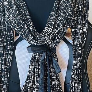 B&W wrap dress